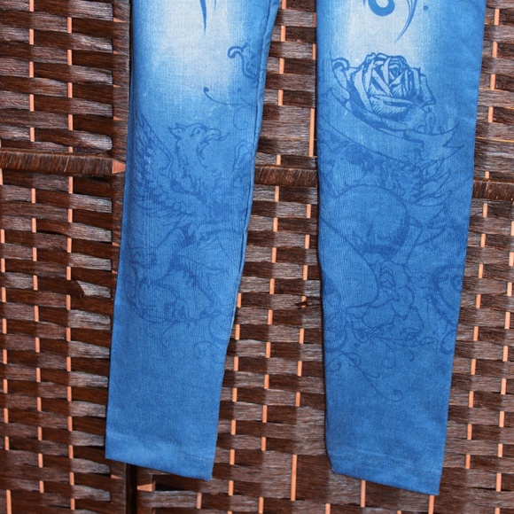 Stretch Leggings Jean Imprinted SZ L-XL Girls GMI - Picture 4 of 7